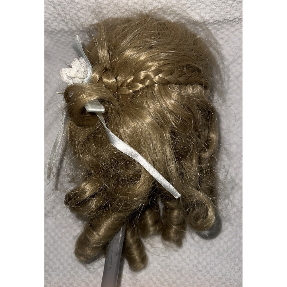 Doll Wig SIZE 12-13 BLONDE Wig With  Ringlet Curls And Side Braids - Picture 4 of 7